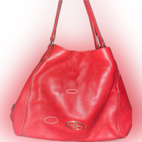 Coach Carlyle Smooth Leather Shoulder Bag Purse - Picture 10 of 13